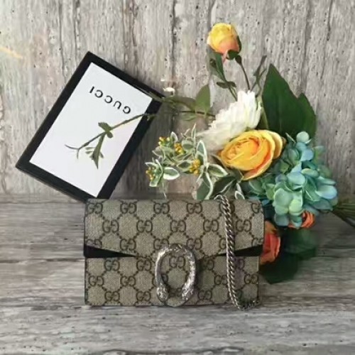 Gucci Dionysus GG Supreme Mini Válltáska 476432 Fekete