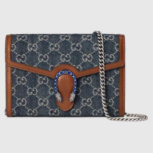 Gucci Dionüszosz mini láncos táska 401231 Sötétkék