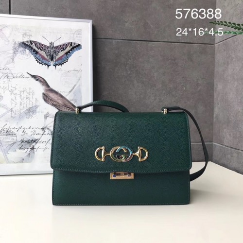 Gucci GG bőr válltáska A576388 zöld