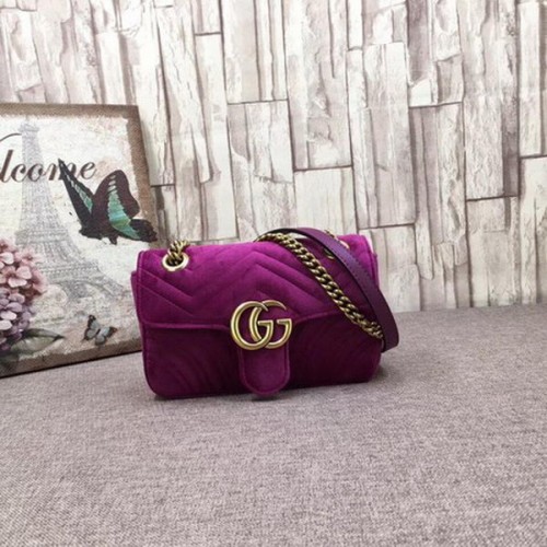 Gucci GG Marmont Hímzett Bársony Mini Táska 446744T Lila