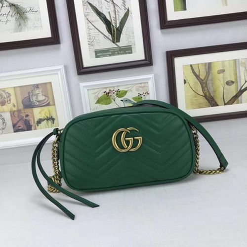 Gucci GG Marmont Matelasse Bőr Válltáska 447632 Zöld