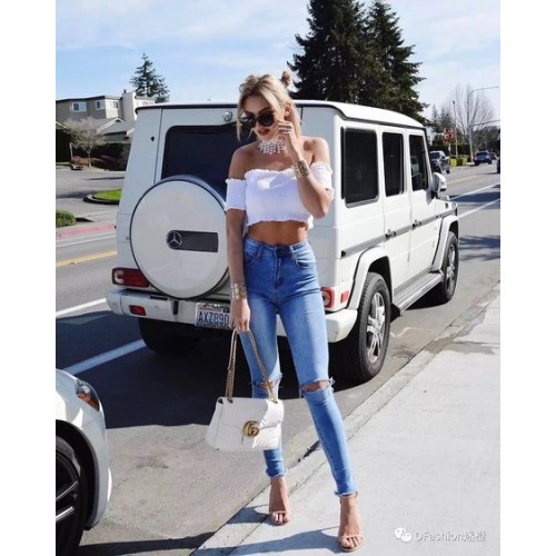 Gucci GG Marmont Matelasse válltáska 443496 törtfehér