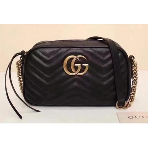 Gucci GG Marmont Matelasse Válltáska 447632 Fekete