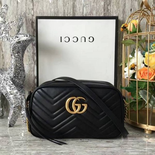 Gucci GG Marmont Matelasse Válltáska 447632A Fekete