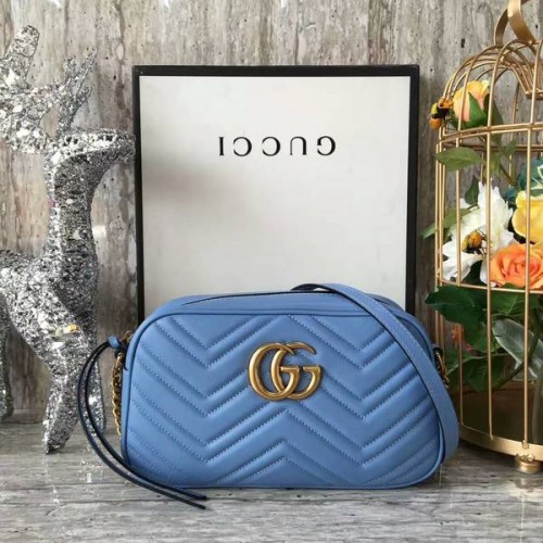 Gucci GG Marmont Matelasse Válltáska 447632A Kék
