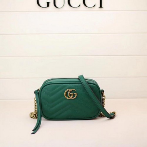 Gucci GG Marmont Matelasse mini táska 448065 Zöld