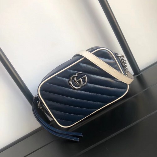 Gucci GG Marmont Matelasse mini táska 448065 Sötétkék
