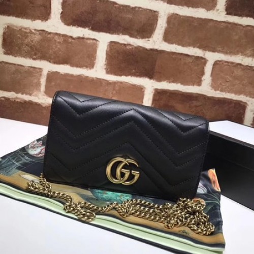 Gucci GG Marmont Matelasse mini táska 448426 Fekete