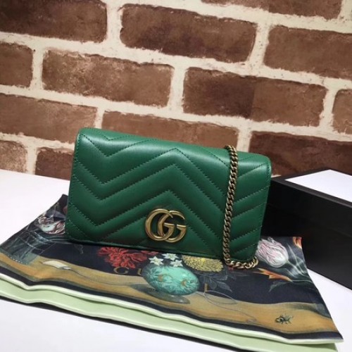 Gucci GG Marmont Matelasse mini táska 448426 Zöld