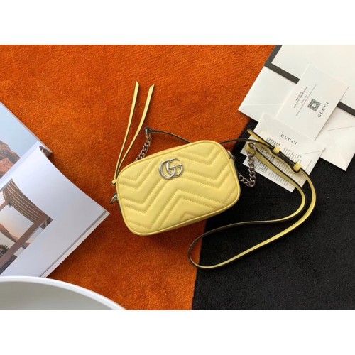 Gucci GG Marmont Matelasse samll válltáska 447632 sárga