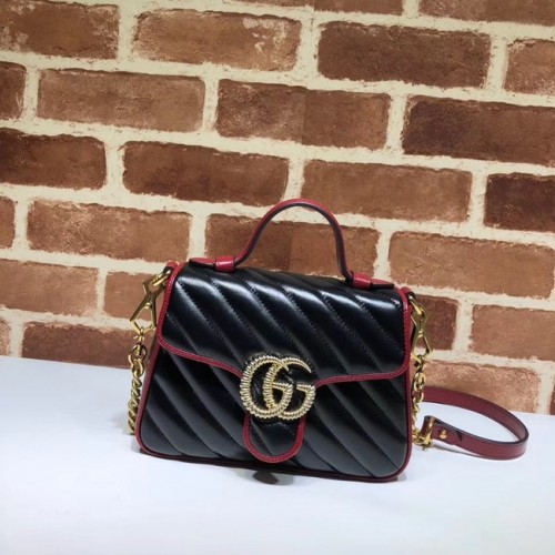 Gucci GG Marmont Mini Felső Fogantyús Táska 583571 Fekete