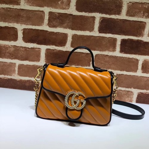 Gucci GG Marmont Mini Felső Fogantyús Táska 583571 Konyakkék