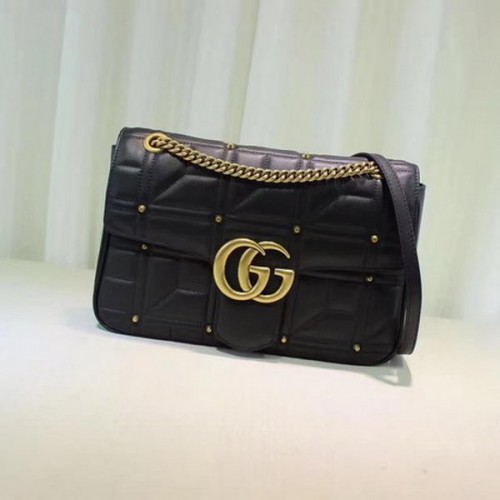 Gucci GG Marmont Mmatelasse Válltáska 443496 Fekete