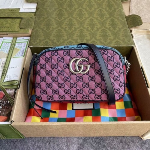 Gucci GG Marmont Többszínű kis válltáska 447632 Zöld&sárga&pirospúder