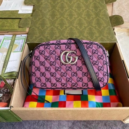 Gucci GG Marmont Többszínű kis válltáska 447632 rózsaszín