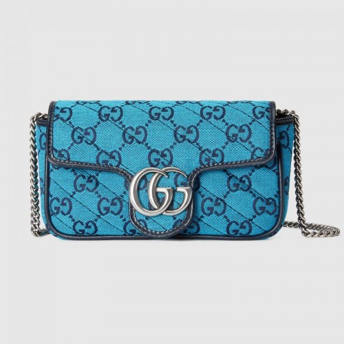 Gucci GG Marmont Többszínű szuper mini táska 476433 Világoskék