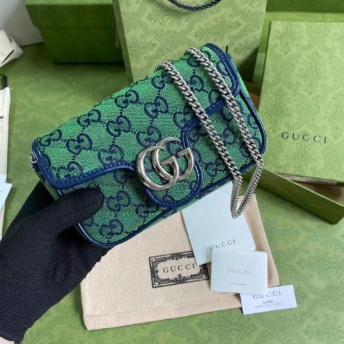 Gucci GG Marmont Többszínű szuper mini táska 476433 zöld