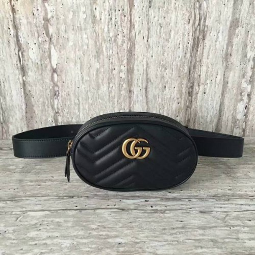 Gucci GG Marmont Steppelt Bőr Táska 476434 Fekete