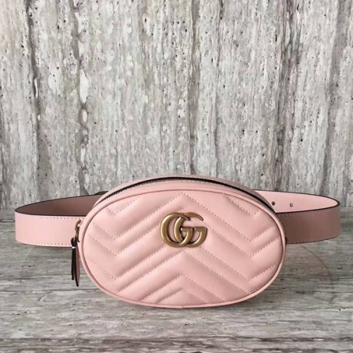 Gucci GG Marmont Steppelt Bőr Táska 476434 Rózsaszín