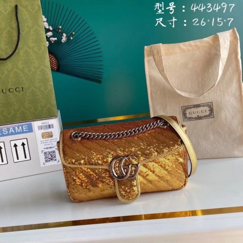 Gucci GG Marmont Sequin Mormont Kis Válltáska 443497 arany