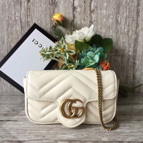 Gucci GG Marmont Bársony Nano Válltáska 476433A Fehér