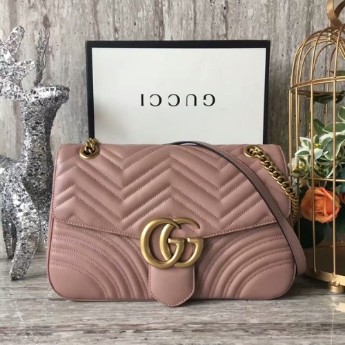Gucci GG Marmont Bársony Válltáska 443496A Világos Rózsaszín