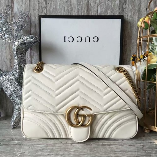 Gucci GG Marmont Bársony Válltáska 443496A Fehér