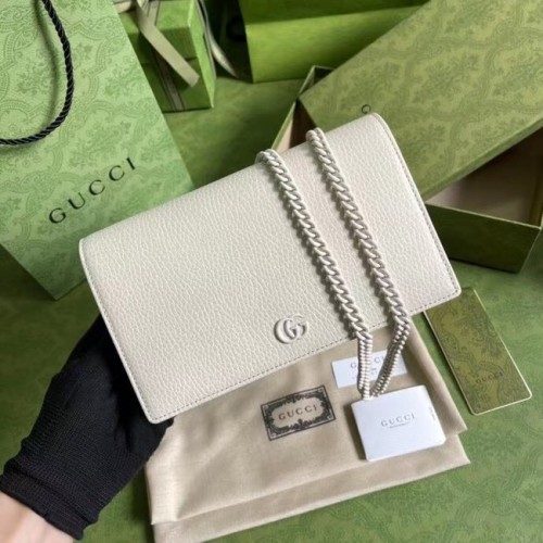 Gucci GG Marmont láncos pénztárca 497985 Fehér