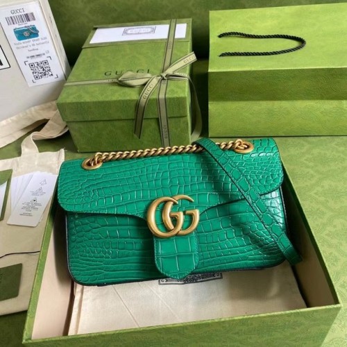 Gucci GG Marmont krokodil mintás kis válltáska 443497 zöld