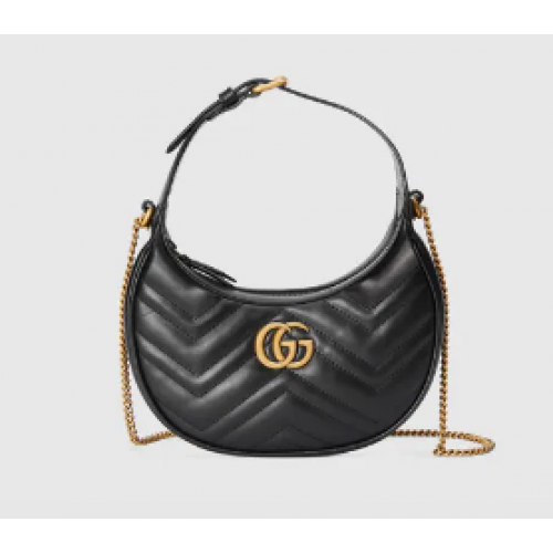 Gucci GG Marmont félhold alakú mini táska 699514 fekete