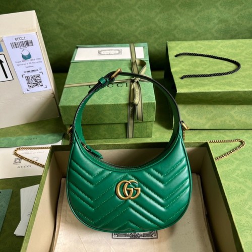 Gucci GG Marmont félhold alakú mini táska 699514 zöld