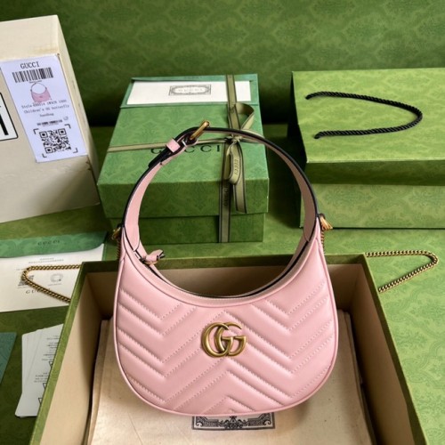 Gucci GG Marmont félhold alakú mini táska 699514 rózsaszín
