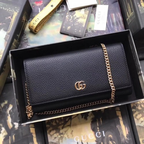 Gucci GG Marmont bőr láncos pénztárca 546585 fekete