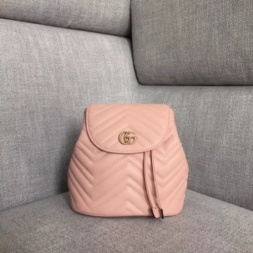 Gucci GG Marmont matelasse hátizsák 528129 Rózsaszín