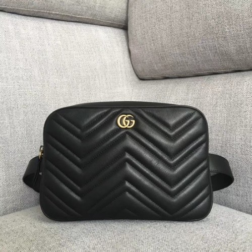 Gucci GG Marmont matelasse övtáska 523380 Fekete