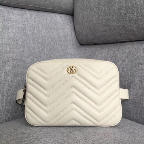Gucci GG Marmont matelasse övtáska 523380 fehér
