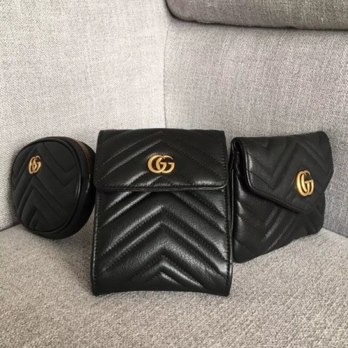 Gucci GG Marmont matelasse övtáska 524597 fekete