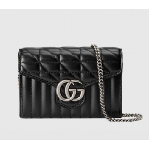 Gucci GG Marmont matelasse mini táska 474575 fekete