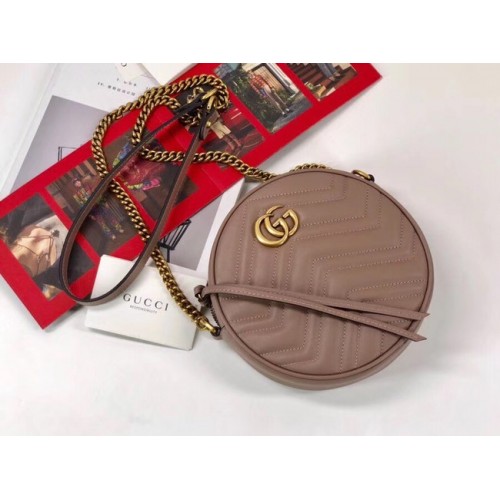 Gucci GG Marmont mini kerek válltáska 550154 Rózsaszín
