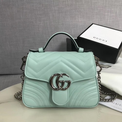 Gucci GG Marmont mini felső fogantyús táska 547260 világoszöld