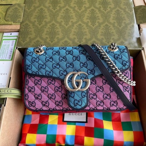 Gucci GG Marmont többszínű kis válltáska 443497 Rózsaszín&kék&zöld&piros
