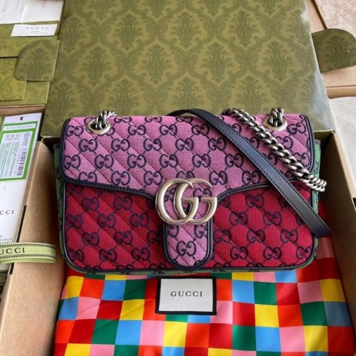 Gucci GG Marmont többszínű kis válltáska 443497 Rózsaszín&zöld&sárga&piros