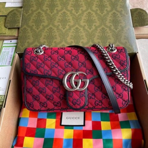 Gucci GG Marmont többszínű kis válltáska 443497 piros