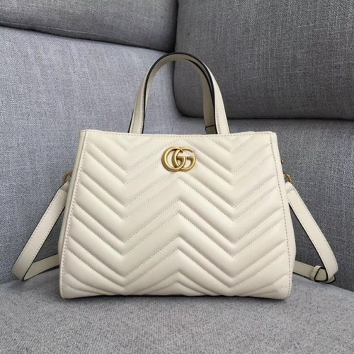 Gucci GG Marmont kis felső fogantyús táska 448054 fehér