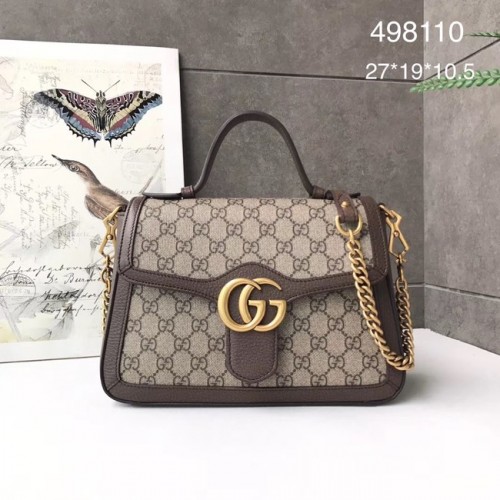 Gucci GG Marmont kis felső fogantyús táska 498110 barna