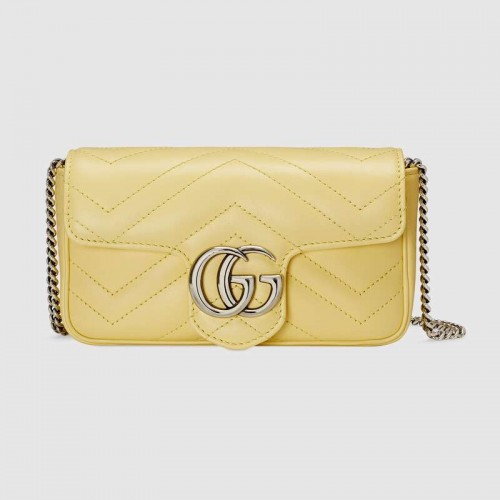 Gucci GG Marmont szuper mini táska 476433 Pasztell sárga