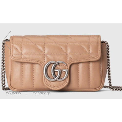Gucci GG Marmont szuper mini táska 476433 Rózsaszín bézs