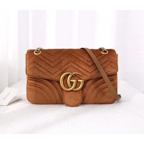 Gucci GG Marmont bársony közepes válltáska 443496 Taupe