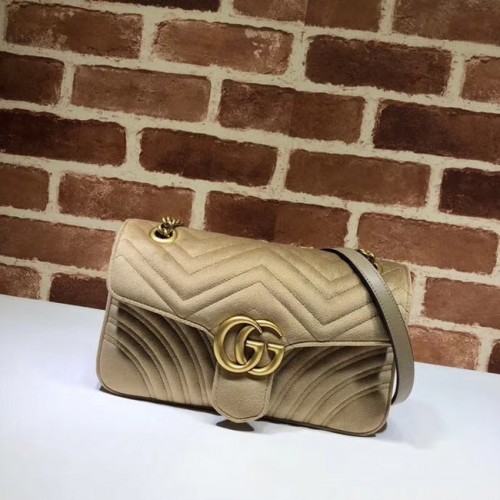 Gucci GG Marmont bársony közepes válltáska 443497 Khaki