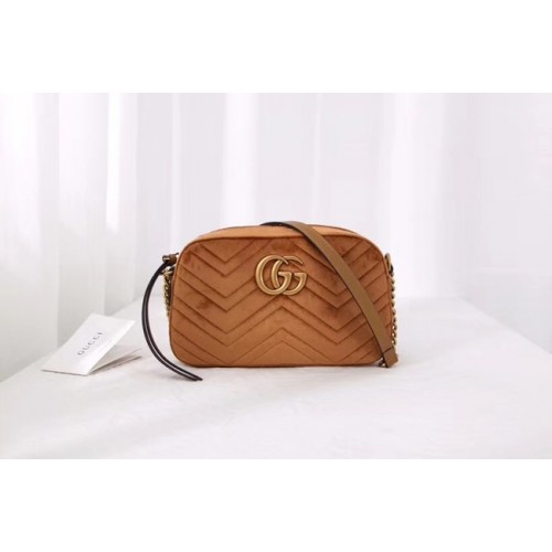Gucci GG Marmont bársony kis válltáska 447632 Taupe